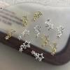 5Pcs Hollow Out Pentagram Pendant Nail Decoration Alloy Star Gold/Silver Wearable Nail Drill Accessory Nail Art Jewelry Material