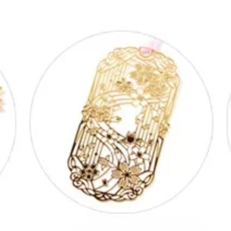 Cherry Blossom Series Chinese Style Hollow Bookmark Creative Small and Mini Brass Bookmark Page Clip
