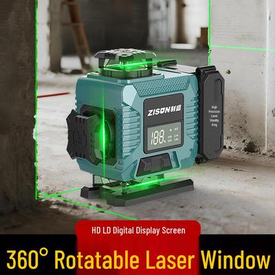 High-Brightness 16-Line Green Laser Level with Auto Precision and Wall Mount