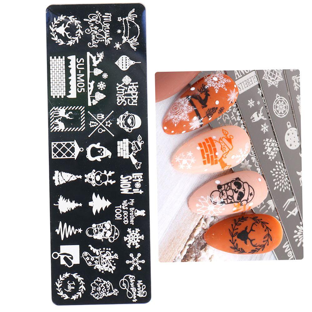 Snowflake Winter Nail Stamping Plate Image Paint Polish Stencil Nail Art  Template Stainless Steel