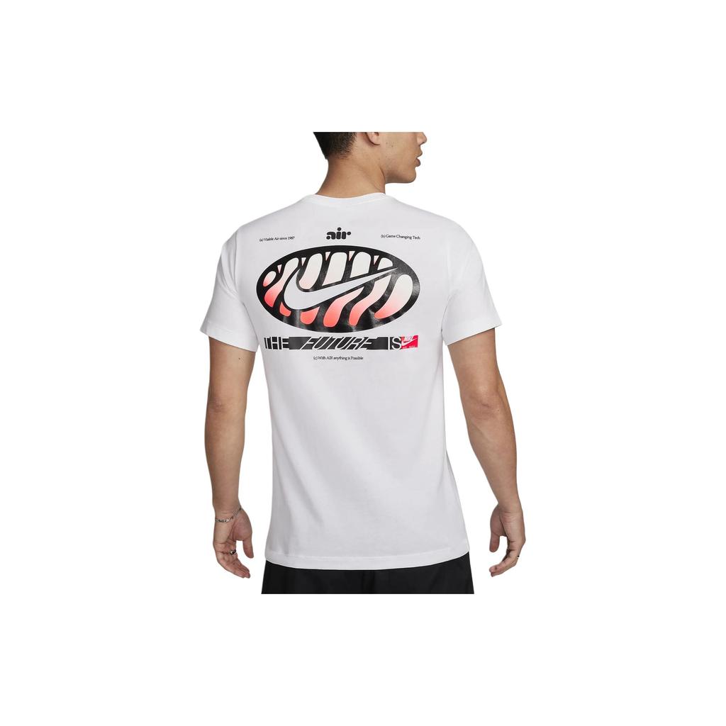 Nike Letter Logo Round Neck Casual Pullover Short Sleeve T-Shirt Men Tops White FQ3757-100