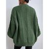 Autumn New Loose Plus Size Knitted Sweater Coat Women Winter Fashion Twists Solid Cardigan Women Vintage V-neck Lantern Sleeve Cardigans Jacket 24594
