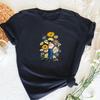 Miłość w trasie T-shirt z koncepcją kwiatową Damska koszulka z nadrukiem graficznym Letnia koszulka z krótkim rękawem O Neck Flower Damska topy Tees Streetwear