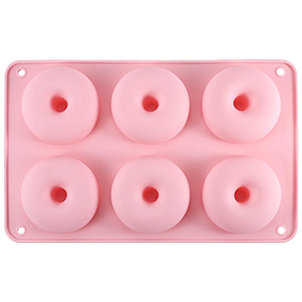 6 Cavity Food Grade Silicone Doughnut Baking Pan Donut Mold Nonstick Heat Resistant Baking Biscuit Mold Baking Tray