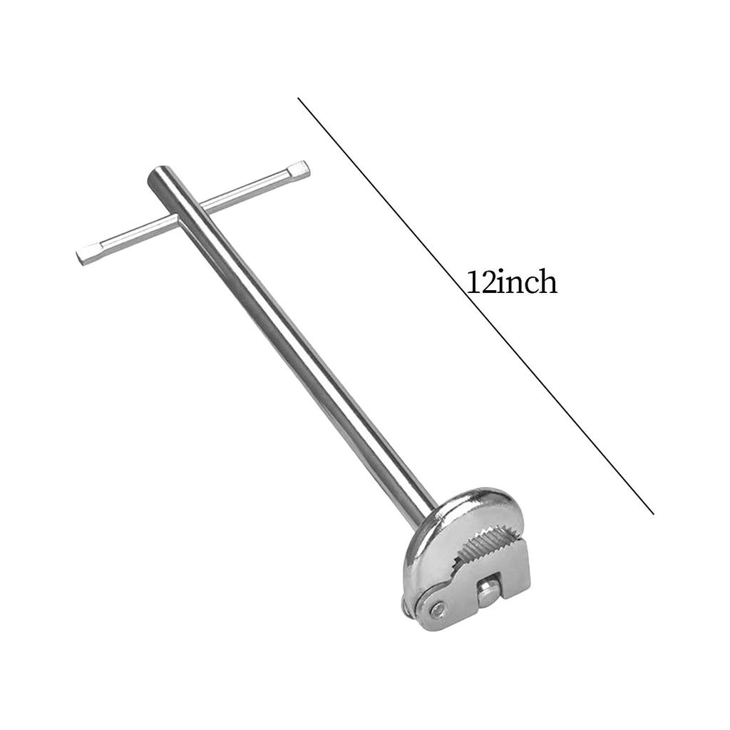 Basin Wrench Adjustable Jaw Plumber Wrench Tool Carbon Steel Compact Multifunctional for Sink Installation Efficient Lightweight