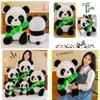 Cute Panda Plush Toy, Long Fur Soft Stuffed Animal, 30cm/55cm Height, Pp Cotton Filling