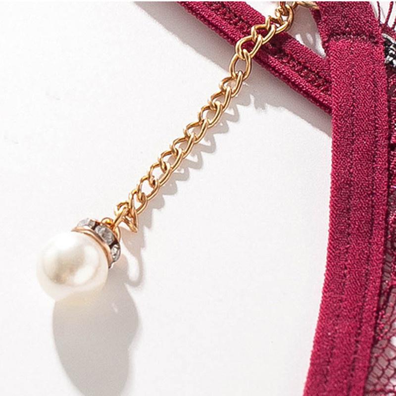 Damen-Tanga, transparent, Netzgarn, Perspektive, junge bestickte Frau, Versuchung, sexy Unterwäsche, G-String