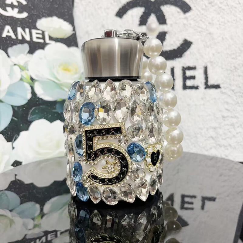 Rhinestone Pearl Handle Insulated Tumbler