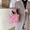 ins corduroy retro hand-held cloth bag literary student mommy bento bag commuter hand-carried lunch box bag woman