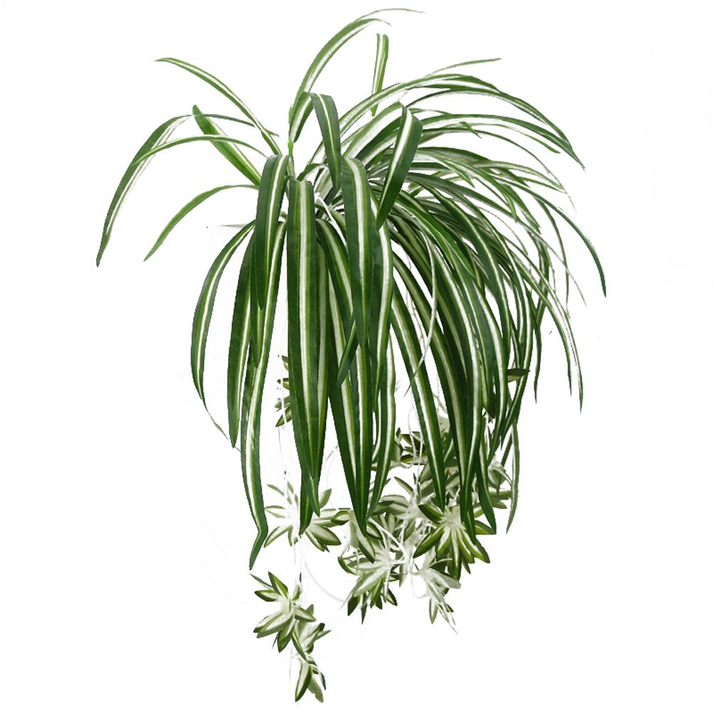 Artificial Chlorophytum flor de seda orquídeas planta montaje en pared simulación decoración de ratán