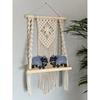 Muizz Macrame Wall Hanging Shelf, Wood & Cotton Rope, Ivory, Handcrafted Home Decor