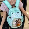Color Block Plaid Backpack Women Large Capacity Anime Detachable 2 Way Doll Bag Ita Bag Ladies Sweet Multifunctional Daypack New