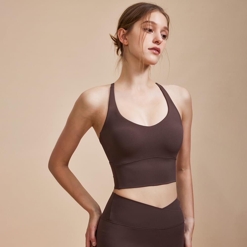 Medium Support Back Cross Sports Bra Quick Drying Wide Underwear Yoga Bra Top Bra Top with Cups [Yomoment] Non-Sway
