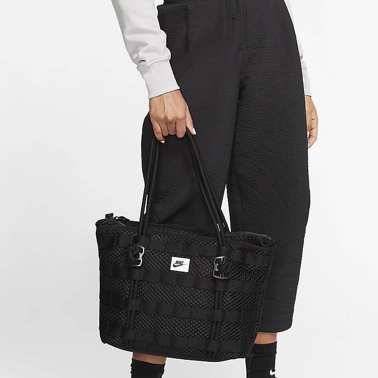 Nike Air Tote Bag Large Capacity Polyester Tote Bag, Shopping Bag, Shoulder Bag, Handbag Unisex Pure Black CU2607-010