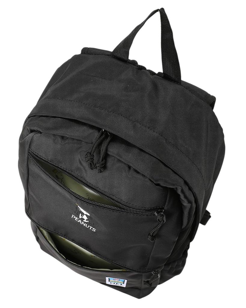 Mayocean Backpack [Peanuts 75th Anniversary Series] 17L (All-Over Print Interior) [62109  PEANUTS Backpack] A4 Size Capacity, Black, FR