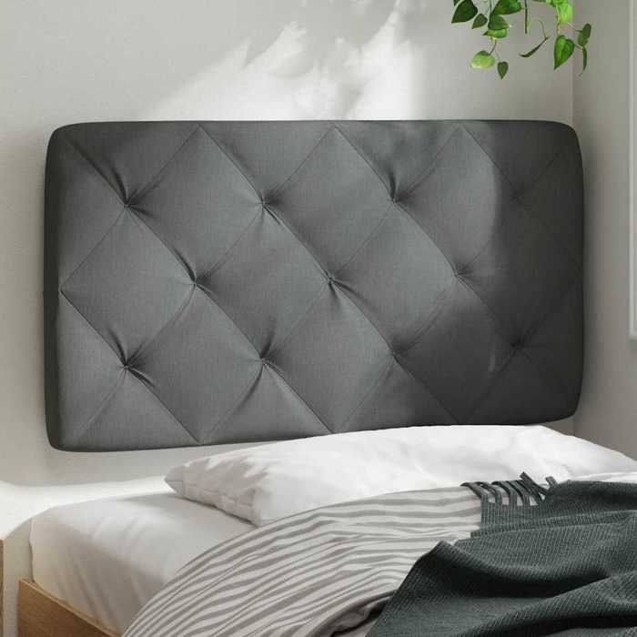 VidaXL Coussin de tête de lit gris foncé 90 cm tissu 4019199