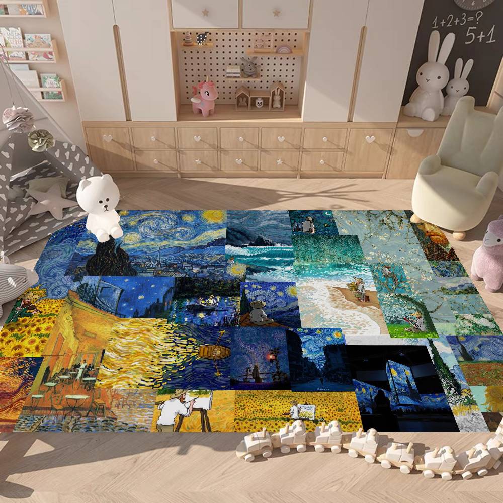 Art Category World Famous Painting Bathroom Mat Kids Room Bedroom Decoration Balcony Anti-Slip Doormat Living Room Welcome Rug