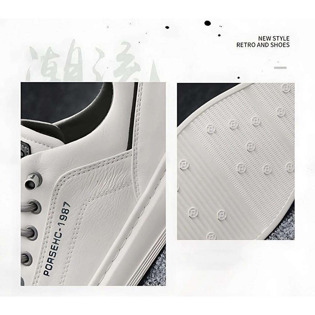 Ležérní Faux PU Černá a Pro Vnitřní Použití Japonská Obuv [adzu] Boty, Kůže, Pánské Tenisky, Kůže, Pohodlné, Lehké, Ležérní, Bílé, (Bílý,