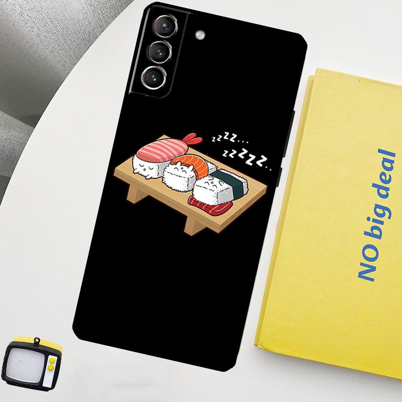 Kawaii Sushi Crowd Phone Case For Samsung Galaxy S25 Ultra S20 S21 S22 S23 Plus S24 Ultra S9 S10 S25 FE Cover