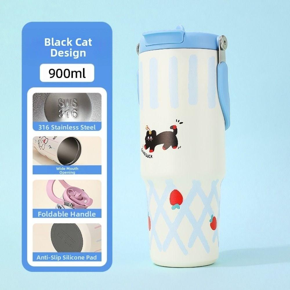 

Соломинка из нержавеющей стали, мультяшная бутылка для воды, изоляционная соломинка, стакан-тон, соломинка, термокружка, студент Style 3