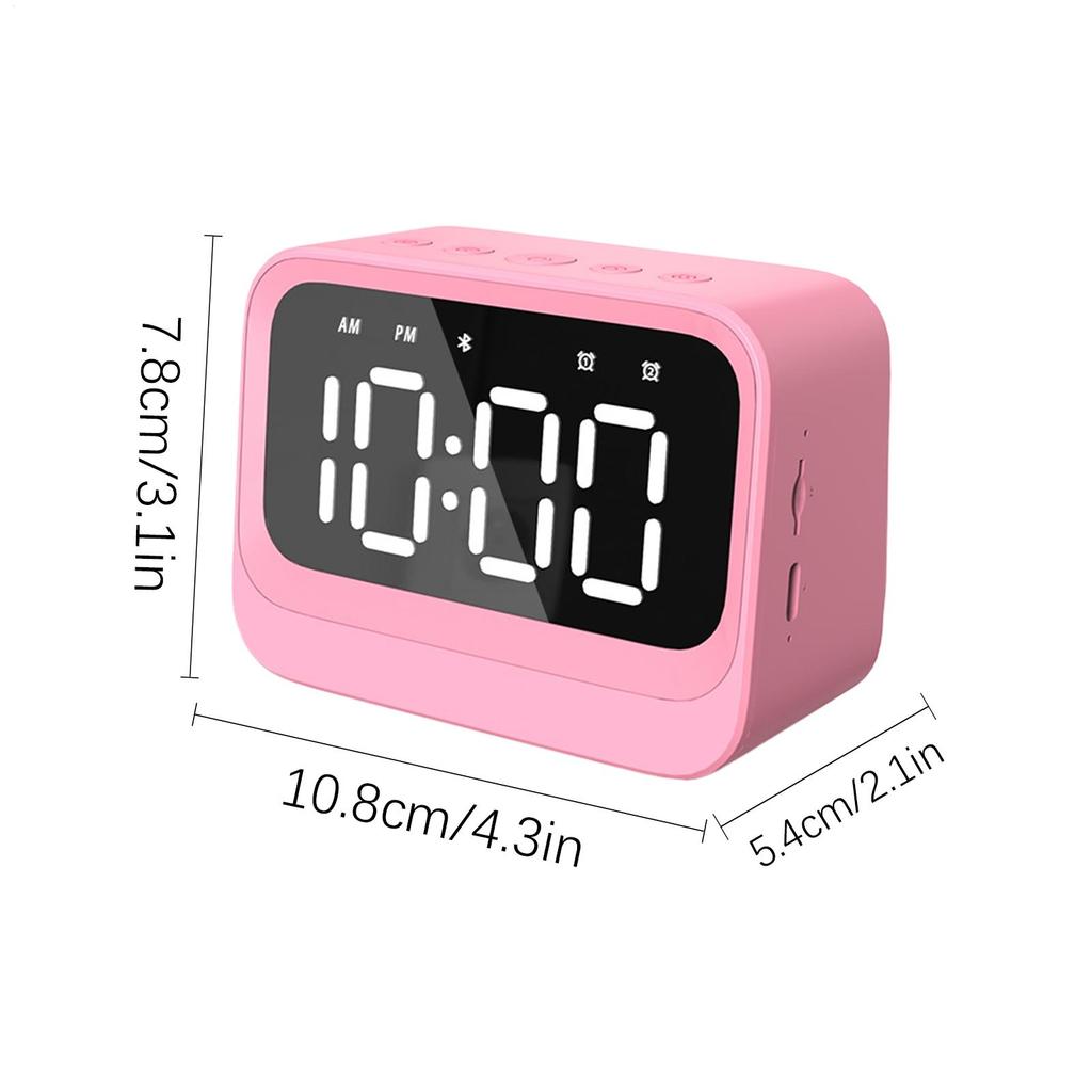 Alarm Clock with Speaker Wireless Digital Audio Alarms Wireless Clock Speaker for Home Bedroom Office Living Room Dormitory