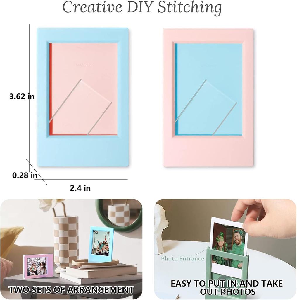 Colorful 14-piece set of 3-inch mini photo frame suitable for Fuji Polaroid and Polaroid 2x3 small photos computer photo album type colorful displa
