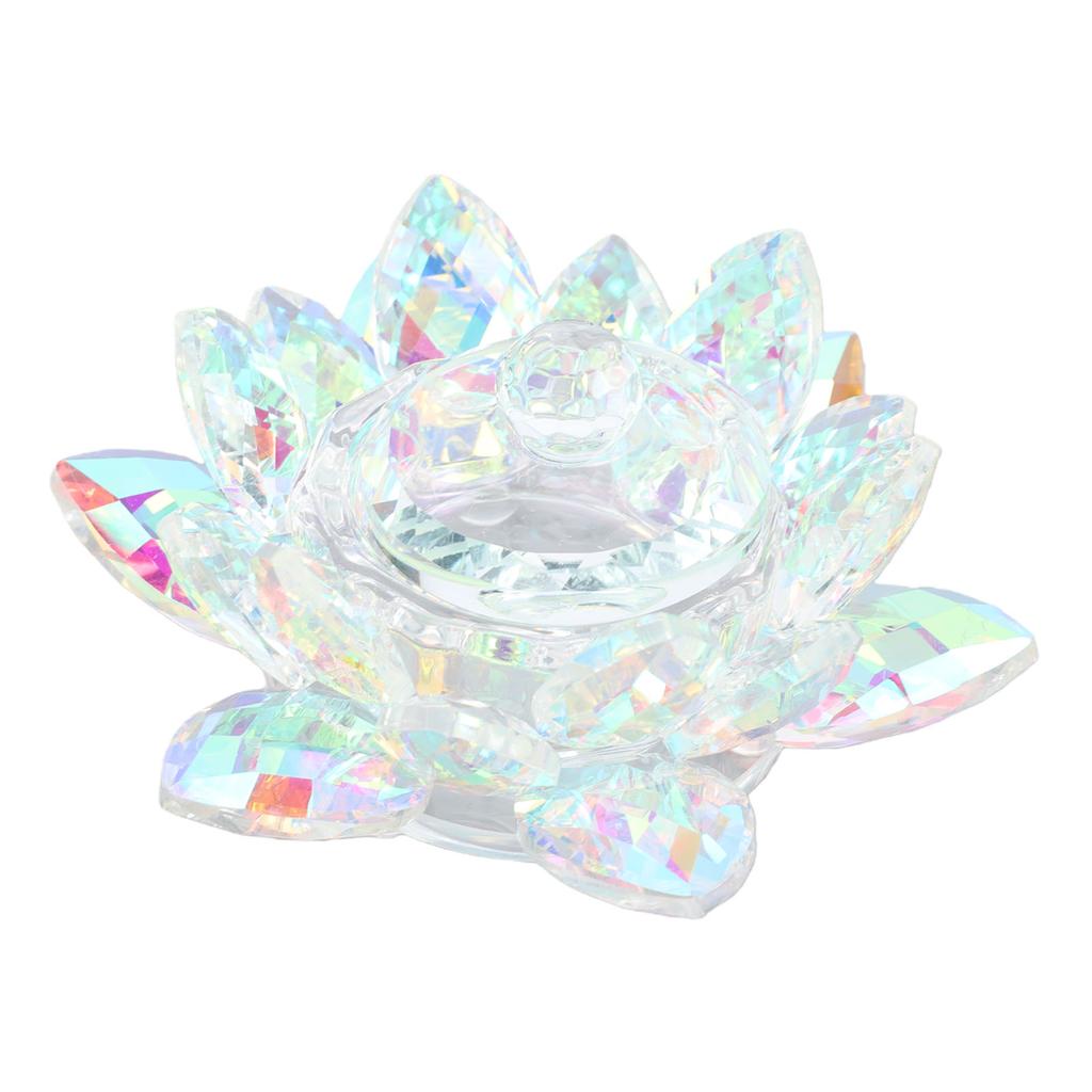 Flower Shape Nail Art Dappen Dish Glass Tealight Candle Holder Candlestick Decor With Lid Non Slip Bottom