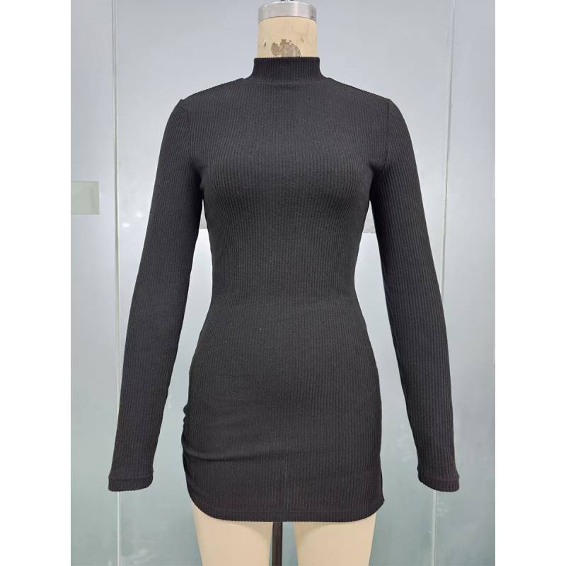 Sexy Bodycon Dress With Long Sleeves For Winter Party And Casual Wear