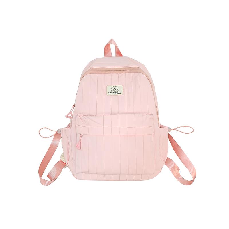 

Студенческий школьный рюкзак в студенческом стиле, легкий однотонный женский рюкзак Small розовый