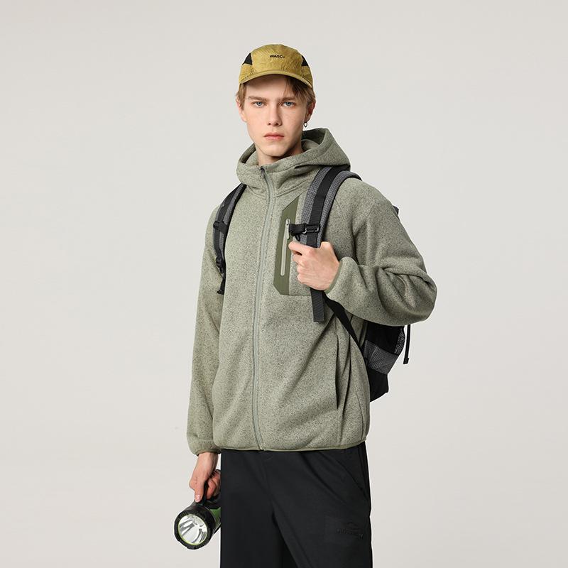 Men's Winter Fleece-Lined Hooded Sweatshirt Jacket