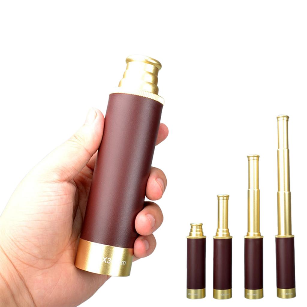 25x30 Pocket Zoomable Monocular Pirate Telescope Portable Handheld Vintage Monocular Telescope