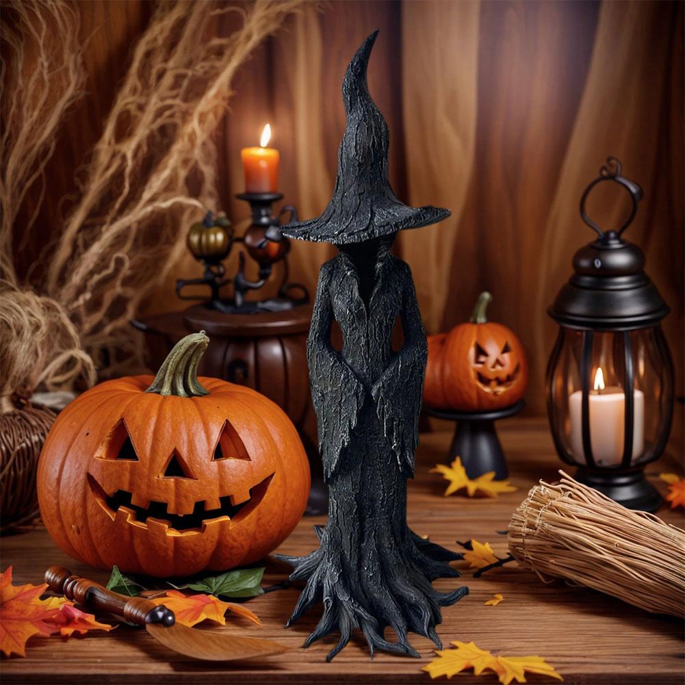 Halloween Witch Ornament Gothic Halloween Resin Figurine Retro Magician Decor Home Decoration and Collectibles