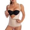 Colete de Cintura Feminino Ajustável Gancho e Olho Espartilho Costas em Tela Modelador de Corpo Controle de Barriga