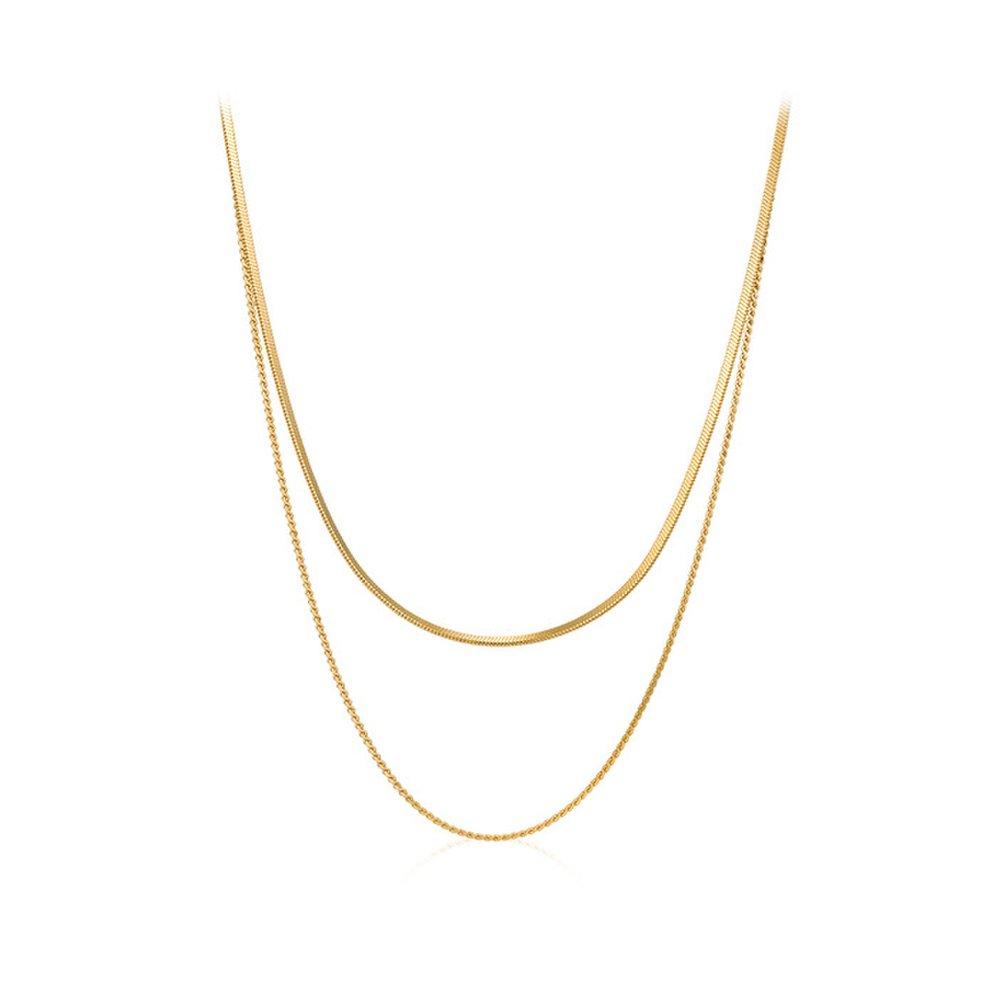 Herringbone Layered Necklace Elbrnn192
