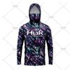 HUK Fishing Shirts Long Sleeve Hooded Face Cover Wear Outdoor
