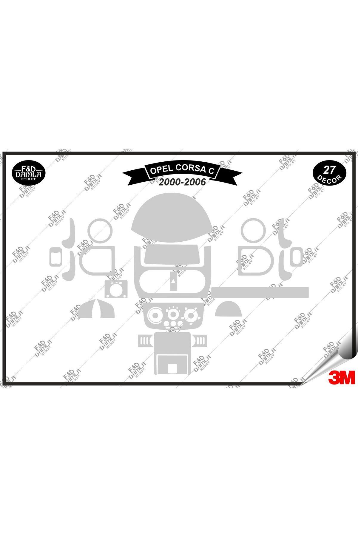 

Opel Corsa C 2000-2006 Torpido Konsol Trim Göğüs Maun Kaplama Set 27 Parça Gümüş