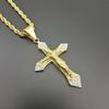 Zircon Cross Necklace For Men Jewelry Vintage Hip Hop Jesus Pendant Jewelry Religion Cross Pendants Choker Jewelry Prayer Gift
