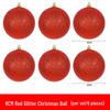Red Shiny & Matte Glitter Christmas Ball Ornaments - Plastic Hanging Decorations (6-30cm) for Festival Scenes