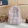 SchoolbagYZ Korean version ins small fresh and lightweight schoolbag female high school student college student plaid cute backpack waterproof 