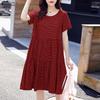ZANZEA Women Casual Round Neck Summer Short Sleeve Plaid Print Dress