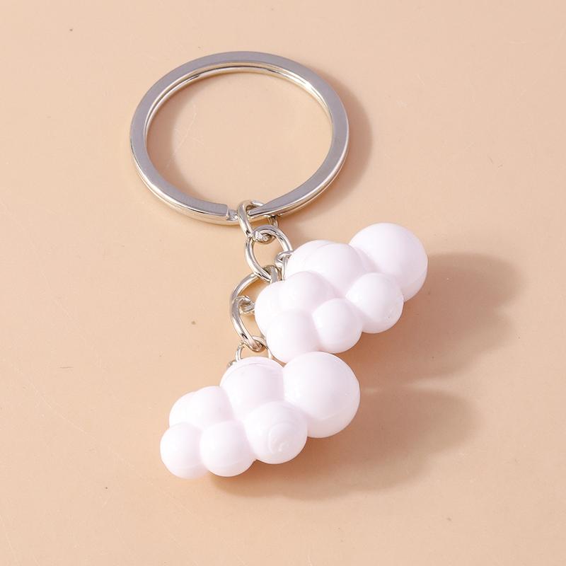 Cute Resin Canday Colors Cloud Keychain for Women Girls Rainbow Keyring Pendants Handbag Decor DIY Jewelry Accessories