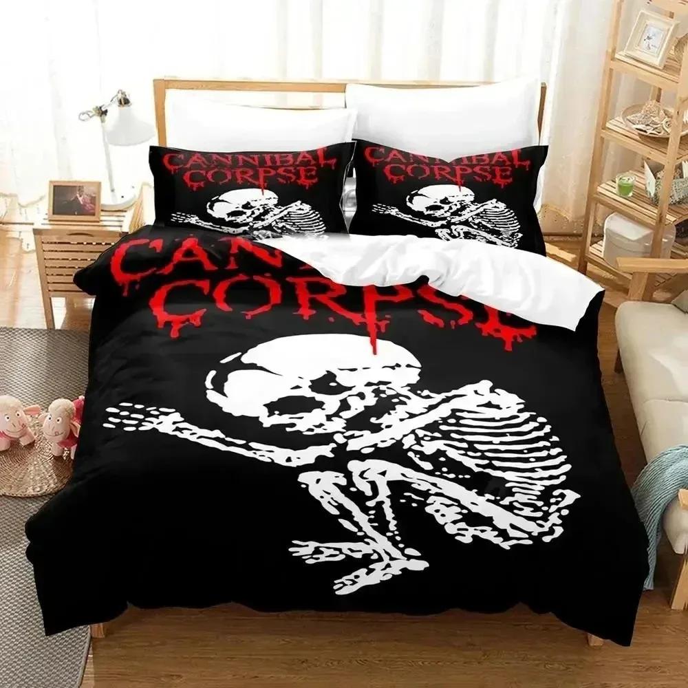 Jessica Chen Unisex 3D Print Cannibal Corpse Bedding Set Duvet Cover Bed Set Quilt Cover Pillowcase Comforter King Queen Size Boys Adult Bedding Set