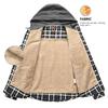 Men's Jackets Winter Hooded Warm Coat Casual Thicken Plaid Work Flannel Snap Sherpa Lined Fleece Clothing US Size