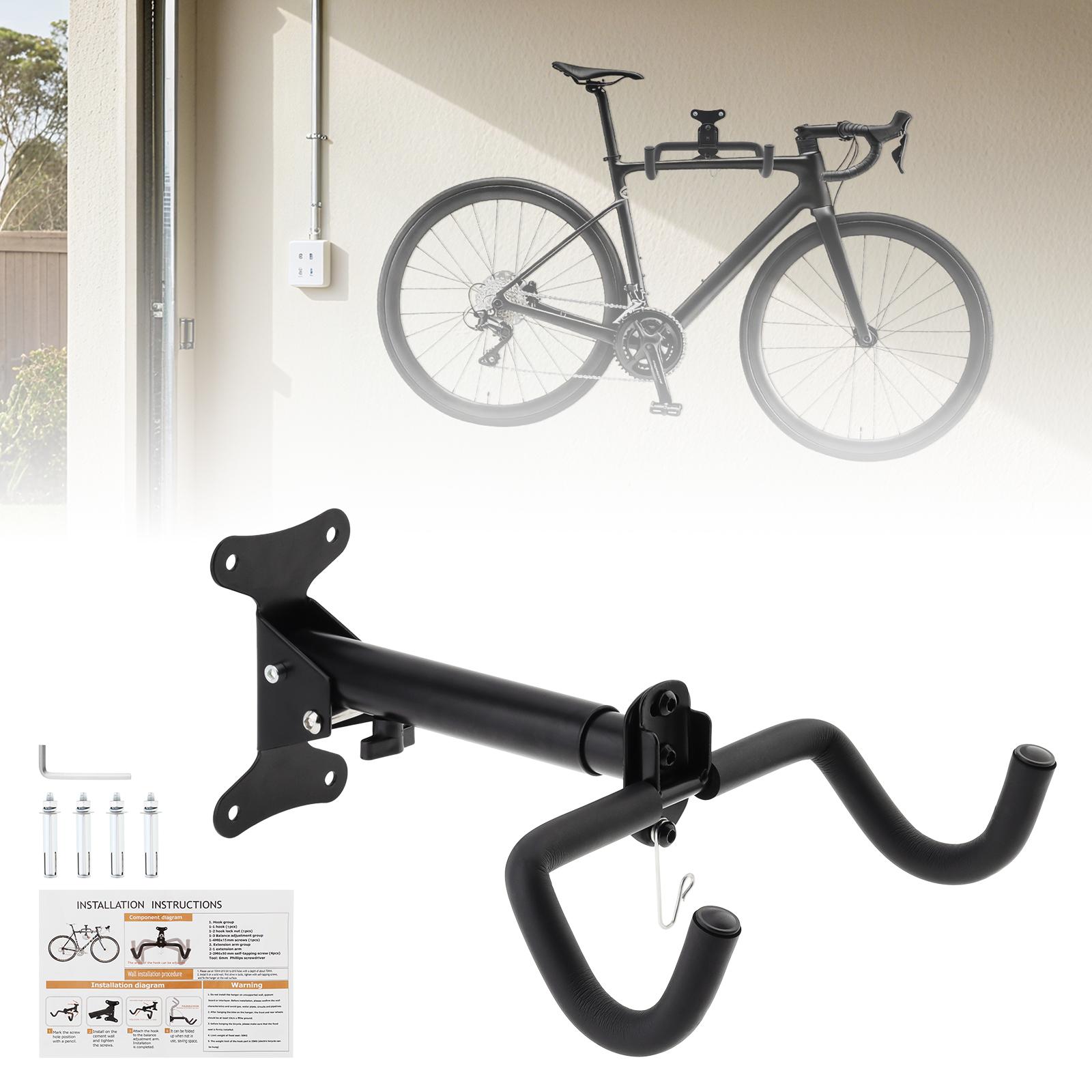 

Horizontal Wall Mount for Bike,Fit for Road,Mountain Bikes / or Bicycles with Wide Handlebars Less than 31.5 inch with a Foldable Hook