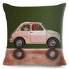 Fahrender Bus Hund Kissenbezug Dekor ful Niedlich Cartoon Haustier Dalmatiner Kissenbezug Polyester Kissenbezug für Auto Sofa Zuhause,(8)
