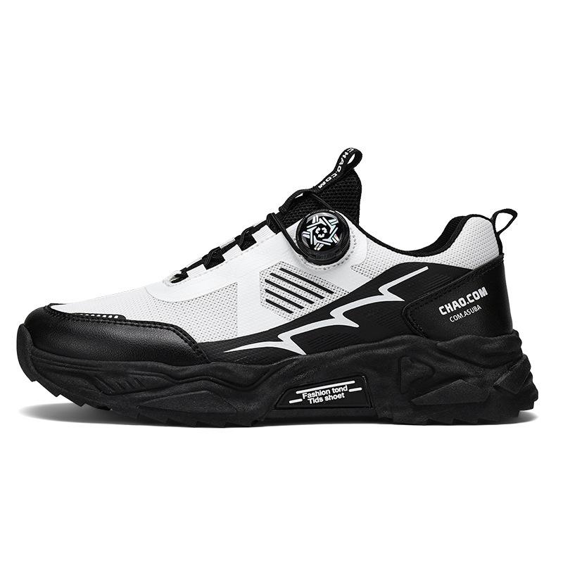 

Light outdoor new mesh breathable sneakers men s shoes rotating buckle casual running thick sole non-slip 44
