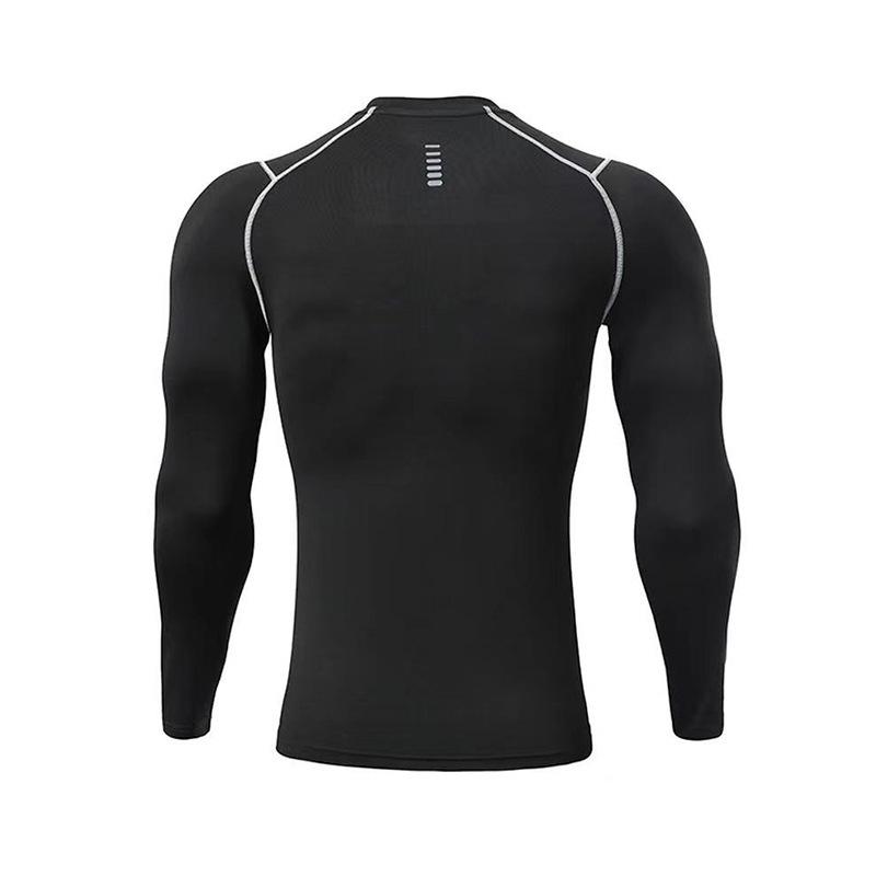 Men's Quick-Dry Tight-Fit Long Sleeve Plus Velvet Running Top for Autumn/Winter