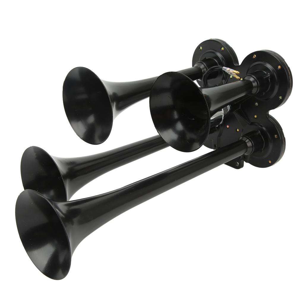 4 Trumpets Air Compressor Horn 150DB 12V Super Loud Universal Fit for Cars Trucks Boats Trains