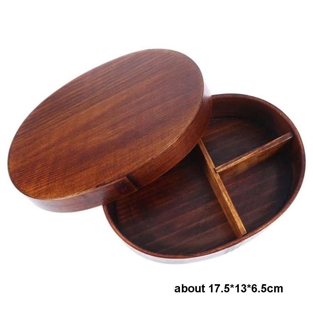 Forma Ovale Scatola Bento in Legno Superficie Liscia Contenitore per Pranzo Scatola Bento Stile Giapponese Ordinamento del Cibo