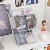 Rectangular Photo Card Collection Organizer Transparent Postcards Stickers Storage Box  School